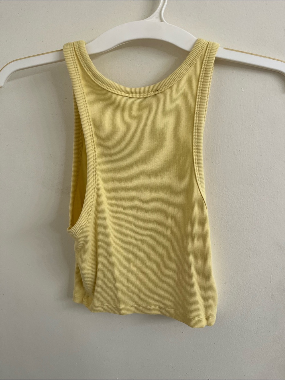 ZARA Pale Yellow Ribbed Tank Top - Picture 3 of 4